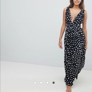 grecian plunge maxi dress